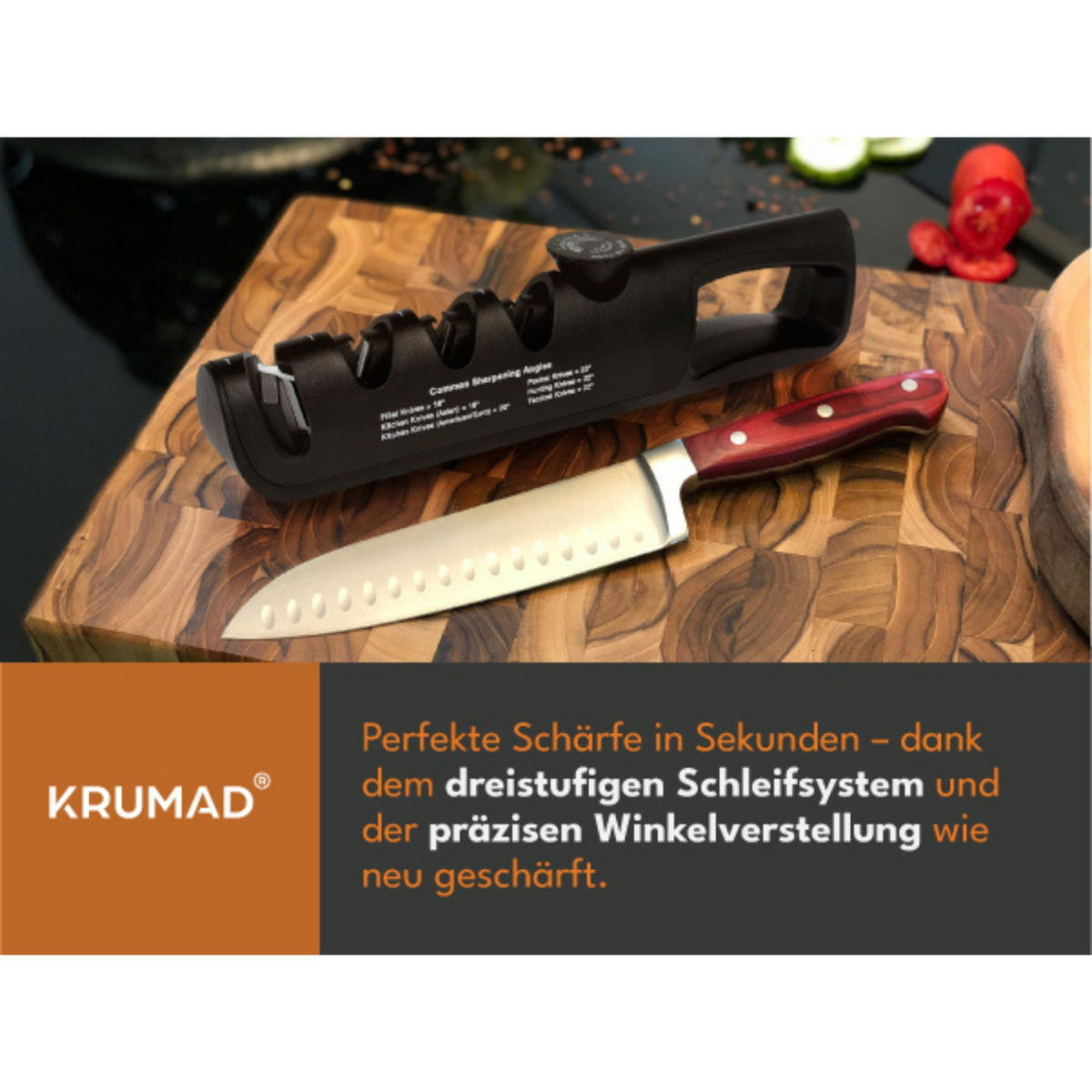 MESSERSCHÄRFER - Schwarz, Keramik - KRUMAD