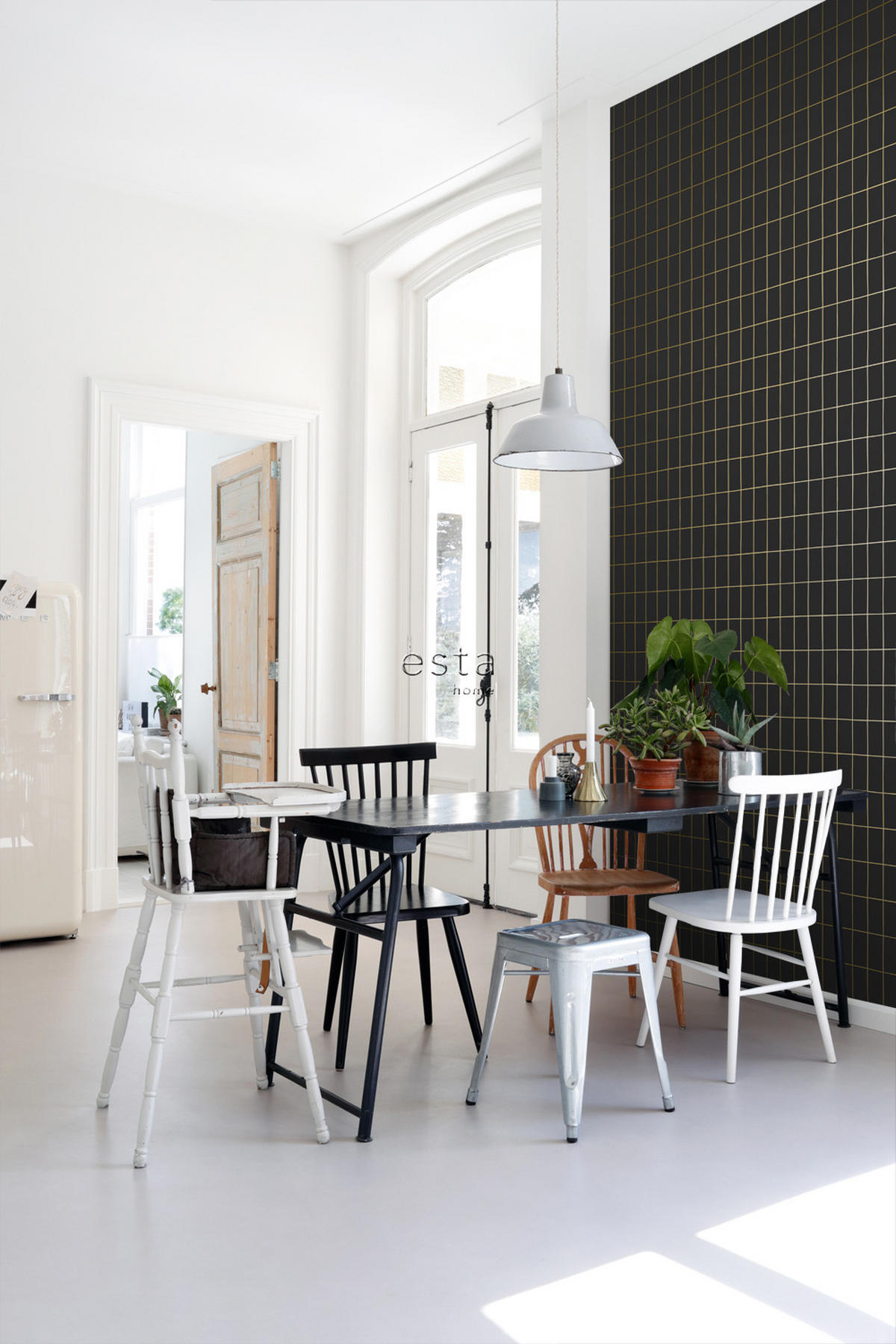 TAPETE kleine Fliesen 53 cm x 10.05 m - Schwarz, Papier (53/1000cm) - ESTAhome