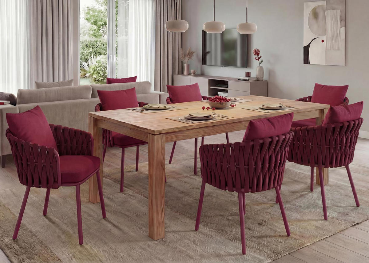 JEDÁLENSKÁ stolička Bordeaux - bordová, textil (56/71/57cm) - MCW