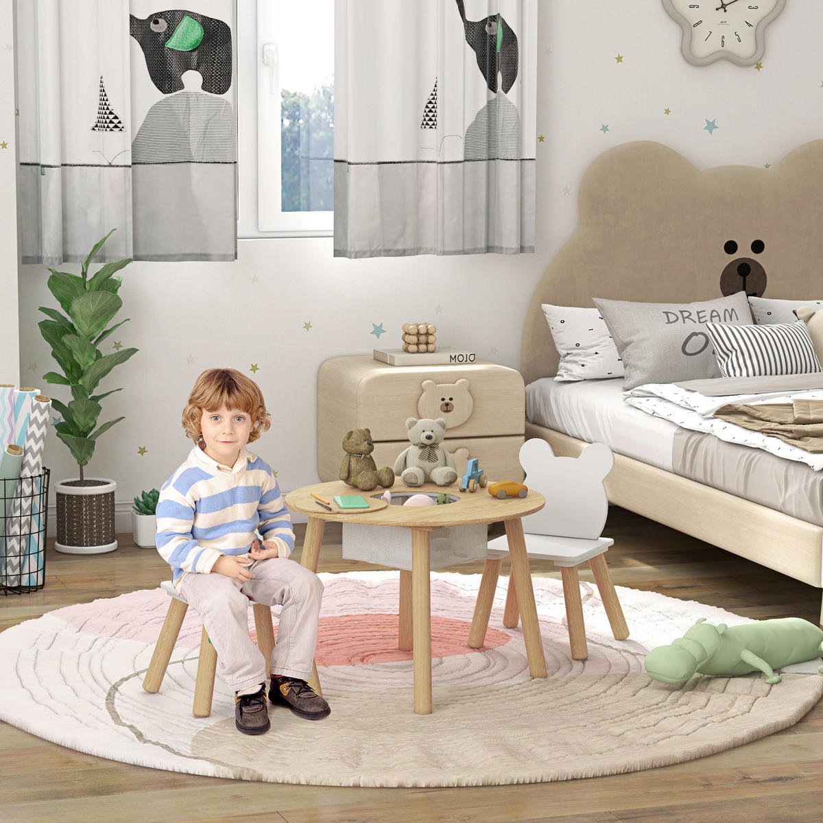 KINDERSITZGRUPPE DE-17517 Naturholz/Weiß - Naturfarben, Holzwerkstoff (60/44/60cm) - ComfortXL
