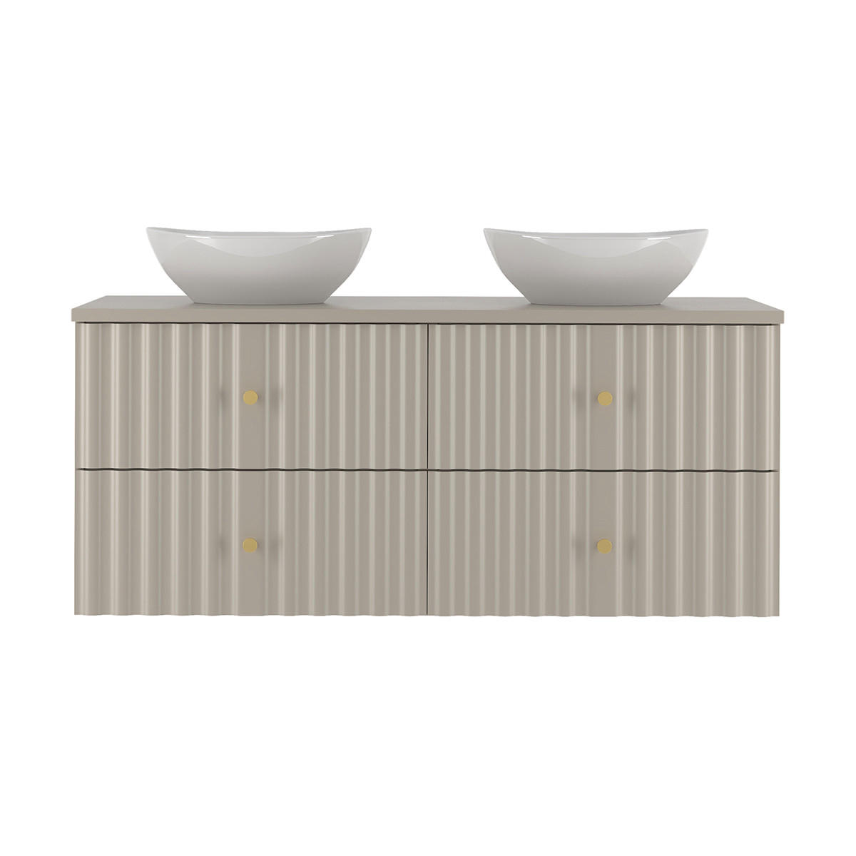 DOPPELWASCHTISCH 120.6cm Izae Kaschmir - Beige, Holzwerkstoff (120.6/52.2/46.5cm) - Petits-meubles