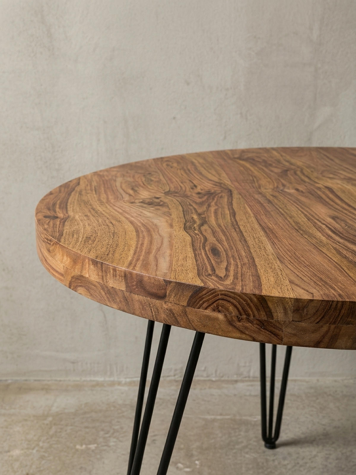 ESSZIMMERTISCH – Rund Massivholz 120 cm Landhausstil - Schwarz/Braun, Holz/Metall (73/120/78cm) - KADIMA DESIGN