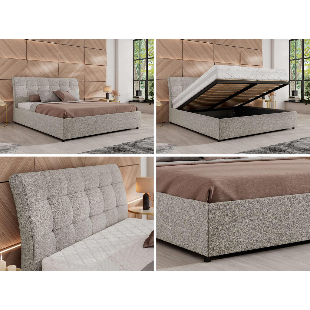 Thumbnail - MKS Polsterbett, Hellgrau, Textil, Rechteckig, 140x200 cm, Oeko-Tex®, Schlafzimmer, Betten, Polsterbetten