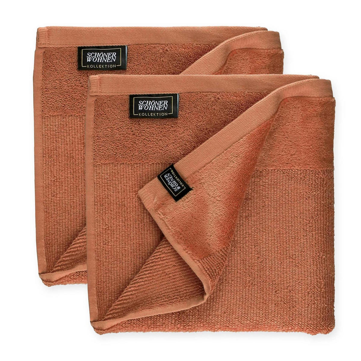 HANDTUCH AUS 100 % BAUMWOLLE SENSE 2ER SET - Rostfarben, Textil (50/100cm) - Schöner Wohnen