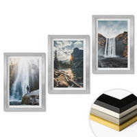 WANDBILDER 3er Set - 20x30 cm Silberner Rahmen - Wasserfälle, Berge, Landschaften, Natur - Silberfarben, Kunststoff (20/30cm) - ArtPrintCave