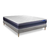 BETT Actimemo morpho Memory-Schaum 140 x 200 cm h1 - Kit Bettgestell Grau - Beige/Grau, Karton/Holz (140/200cm) - ACTISOM