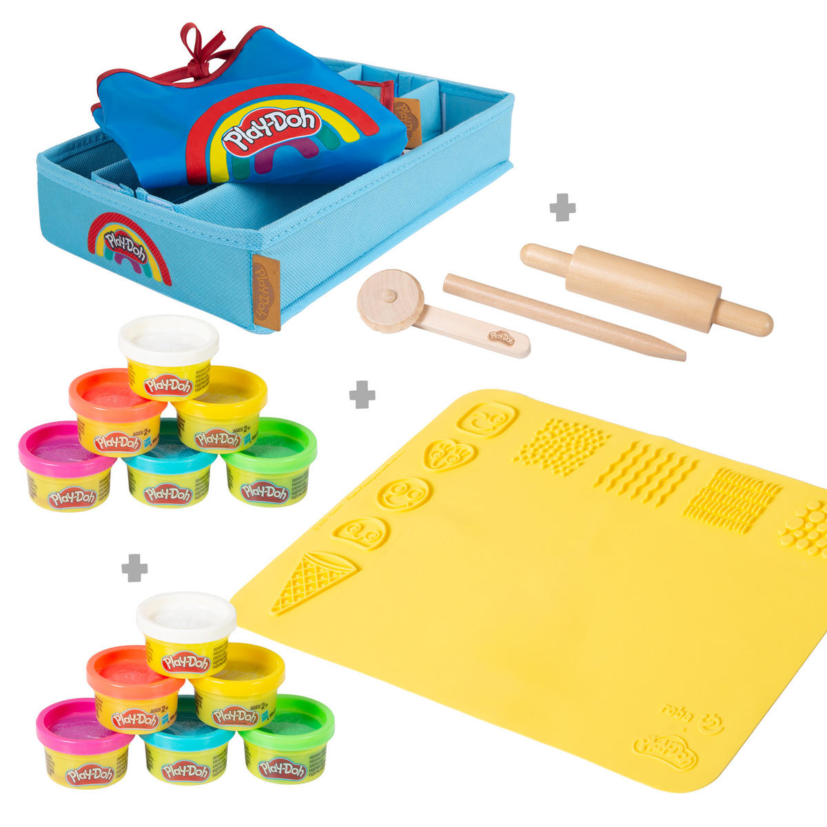 SPIELSET KNETE roba x Play-Doh Extra groß - Multicolor, Holzwerkstoff (30/40/1cm) - Roba