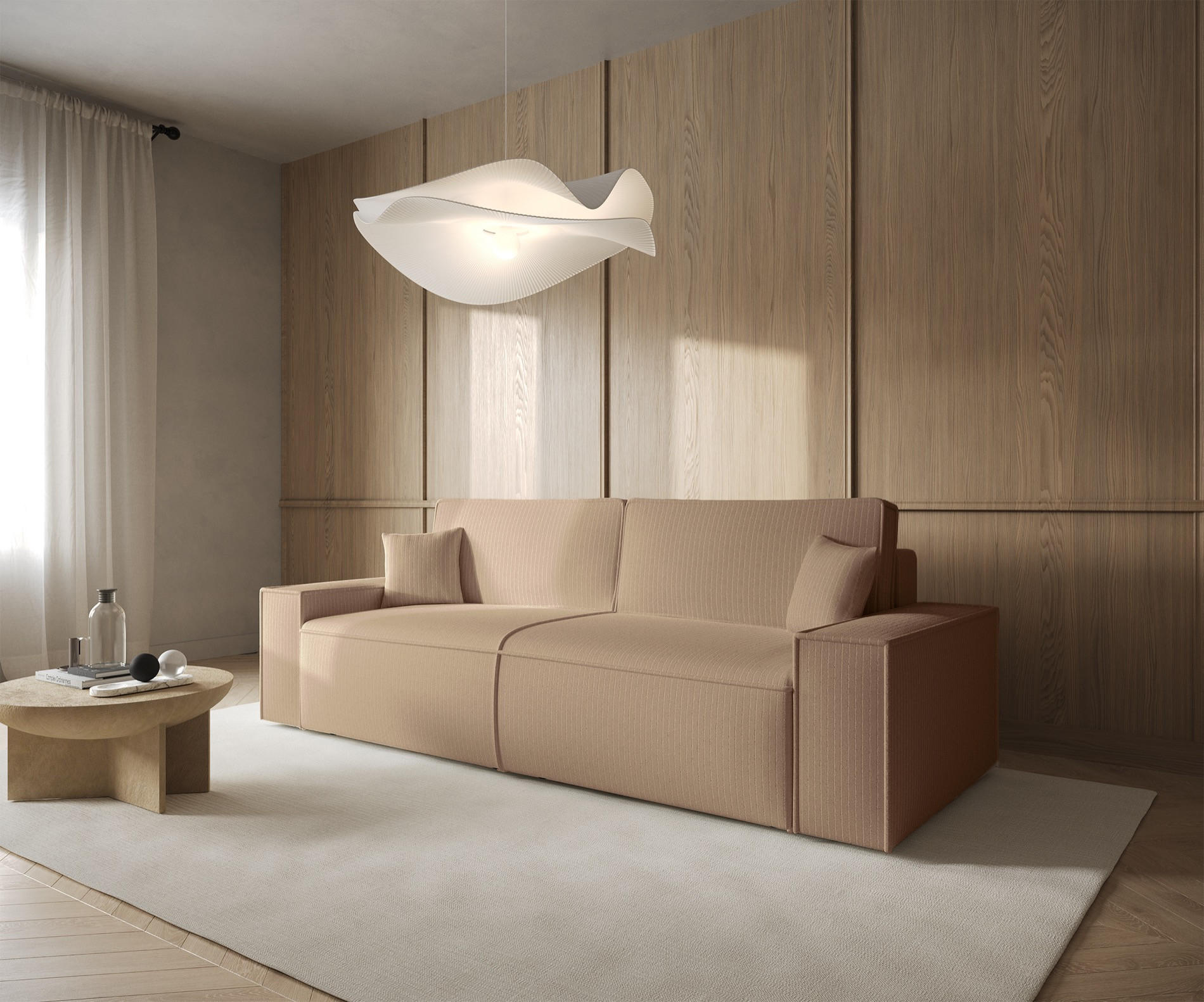 Thumbnail - Selsey Sofa, Beige, Textil, 3-Sitzer, Rechteckig, 257x85x102 cm, Wohnzimmer, Sofas & Couches, Schlafsofas