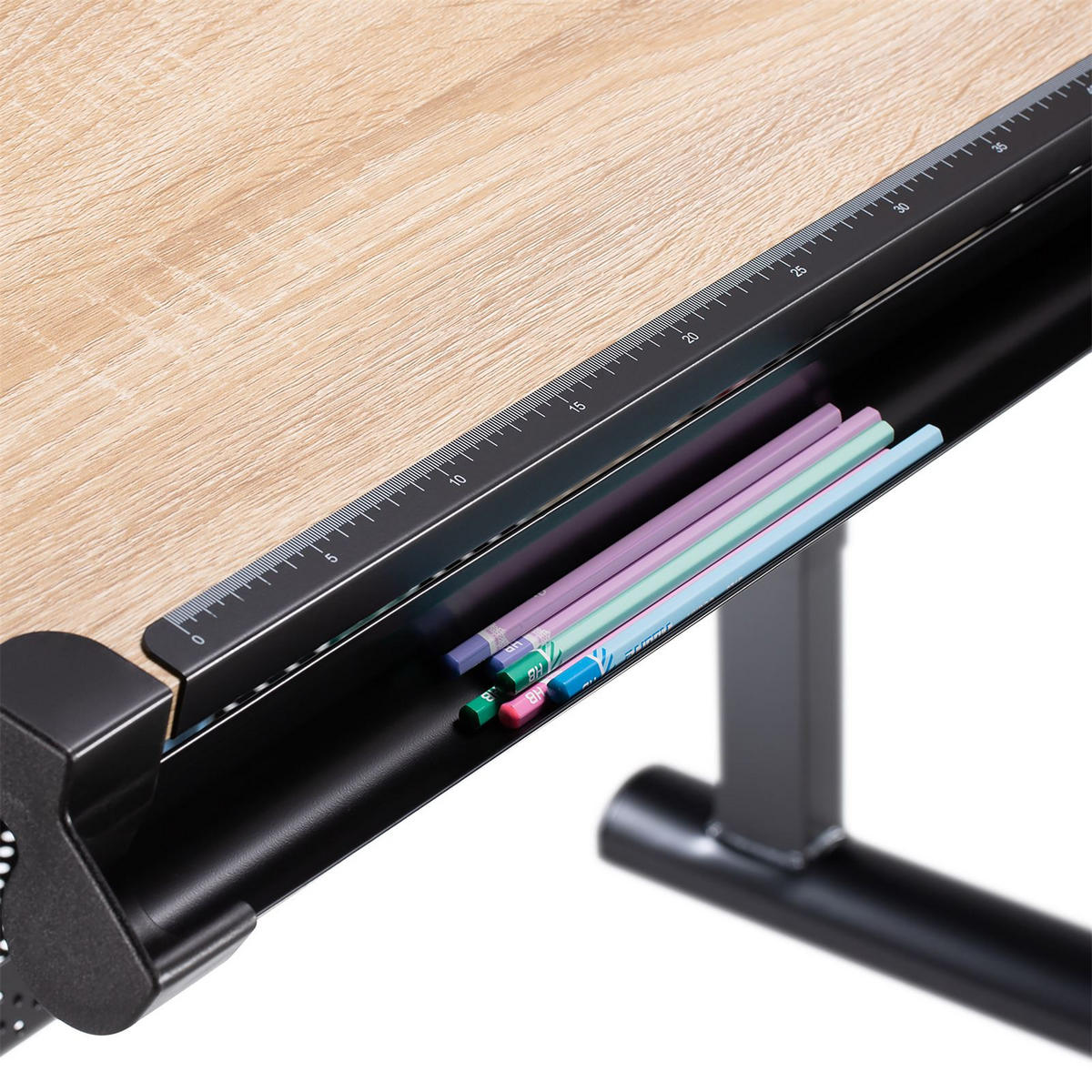 KINDERSCHREIBTISCH SARI - Schwarz/Sonoma Eiche, Holzwerkstoff/Metall (111/93/60cm) - CARO-Möbel