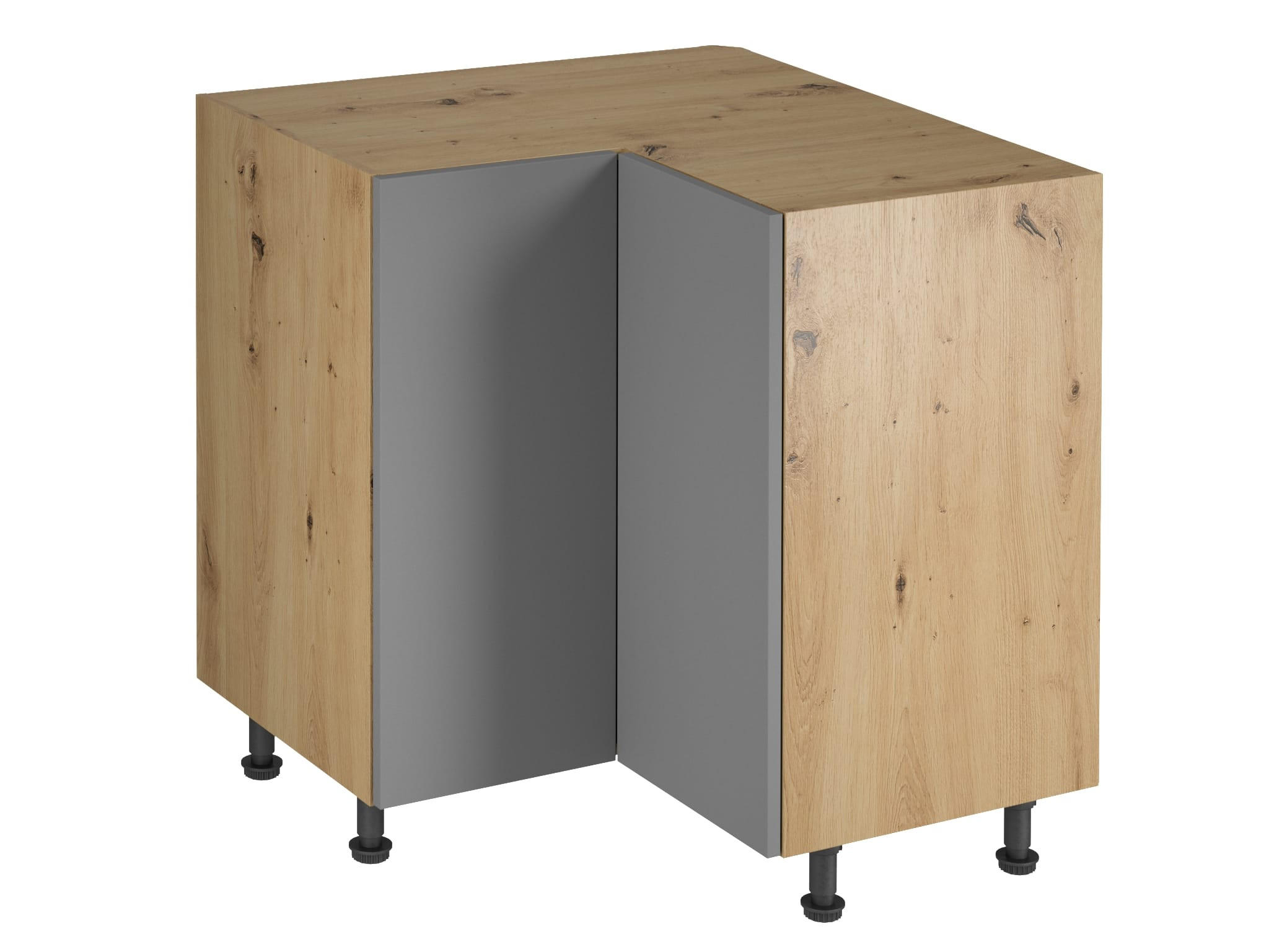 ECKUNTERSCHRANK D90N – Nexa – L-Form, Ecke voll nutzbar – Woodline - Hellbraun, Holzwerkstoff (79/82/79cm) - ROYAL24_MARKT