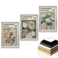 WANDBILDER 3er Set - 40x60 cm Silberner Rahmen - Blumenmessen London Chicago Hongkong - Silberfarben, Kunststoff (40/60cm) - ArtPrintCave