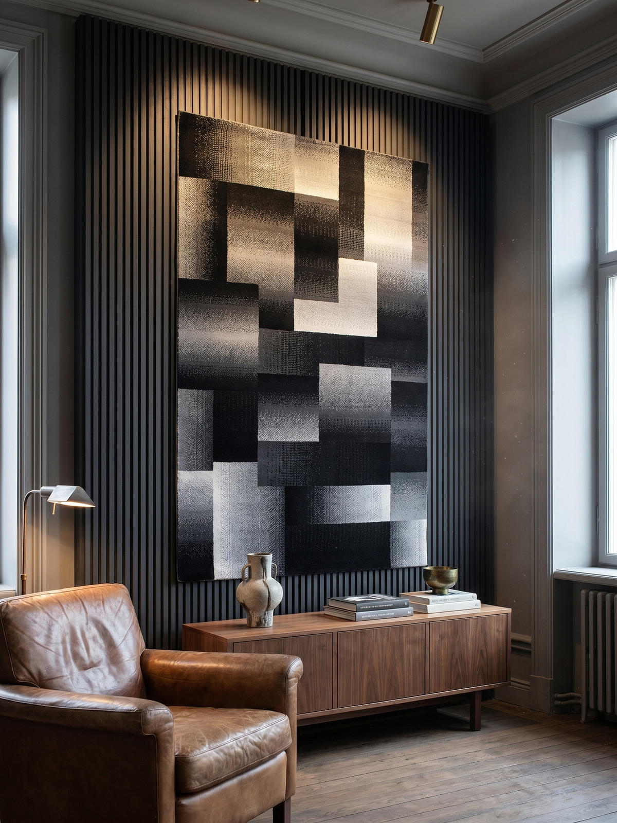 TEPPICH Schlafzimmer Abstrakt-Karo Elegant Waschbar Esszimmer Schwarz 200x290 cm – ASPEN - Schwarz, Textil (290/200cm) - KADIMA DESIGN
