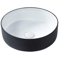 AUFSATZWASCHBECKEN Schwarz/Weiß 36 cm Keramik Calig - Schwarz/Weiß, Keramik (36/12/36cm) - Beliani