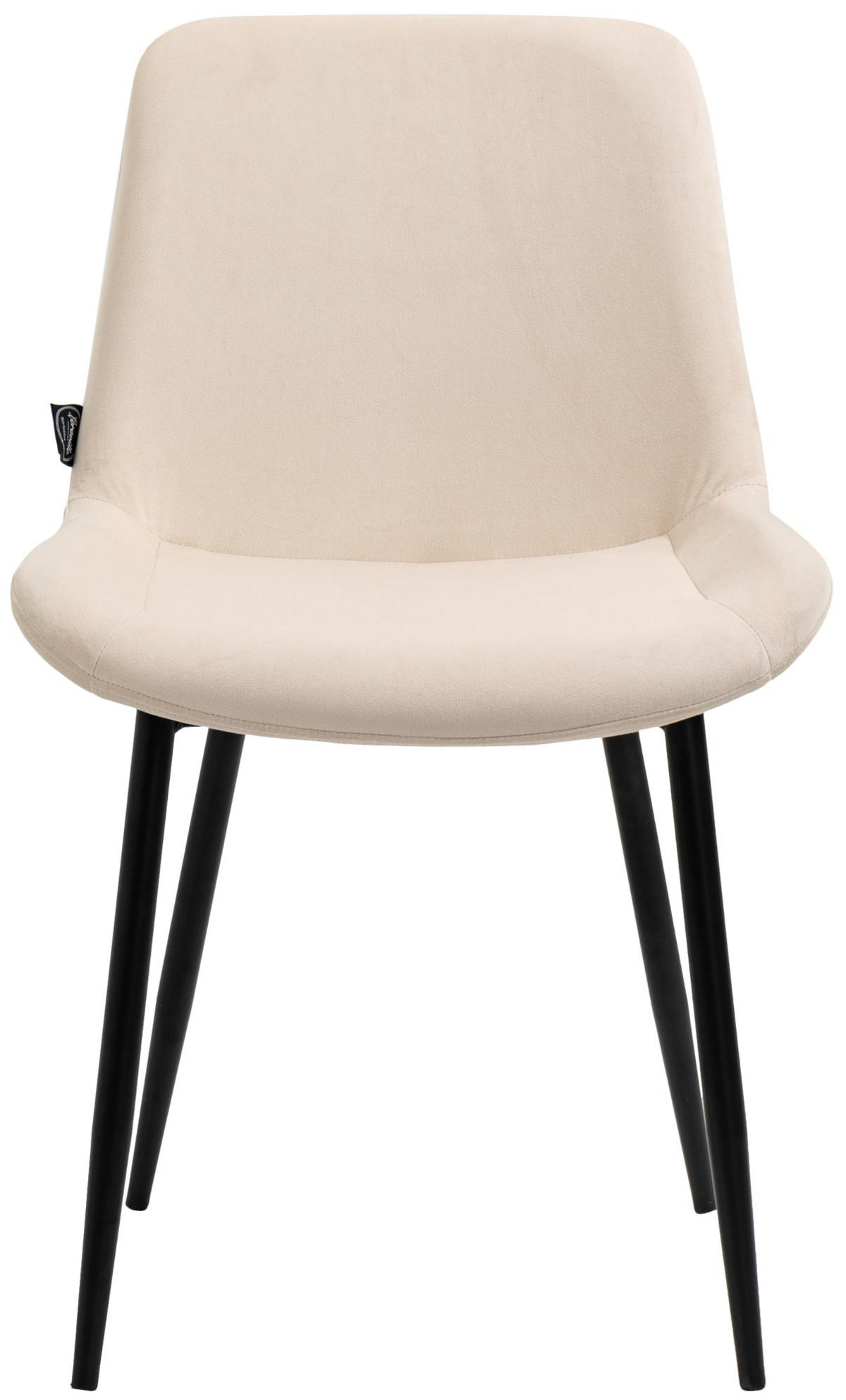STUHL 4er Set Samt creme - Creme/Schwarz, Textil/Metall (51/80/60cm) - CLP
