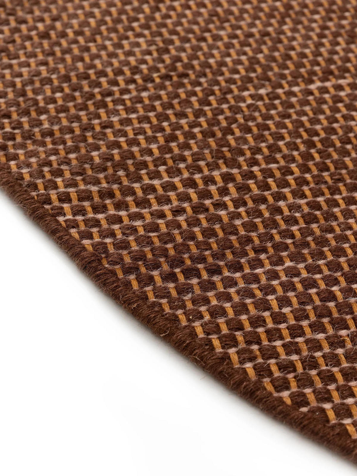 WOLLTEPPICH rund Rocco Braun ø 150 cm rund - Braun, Textil (150/150cm) - benuta Pure