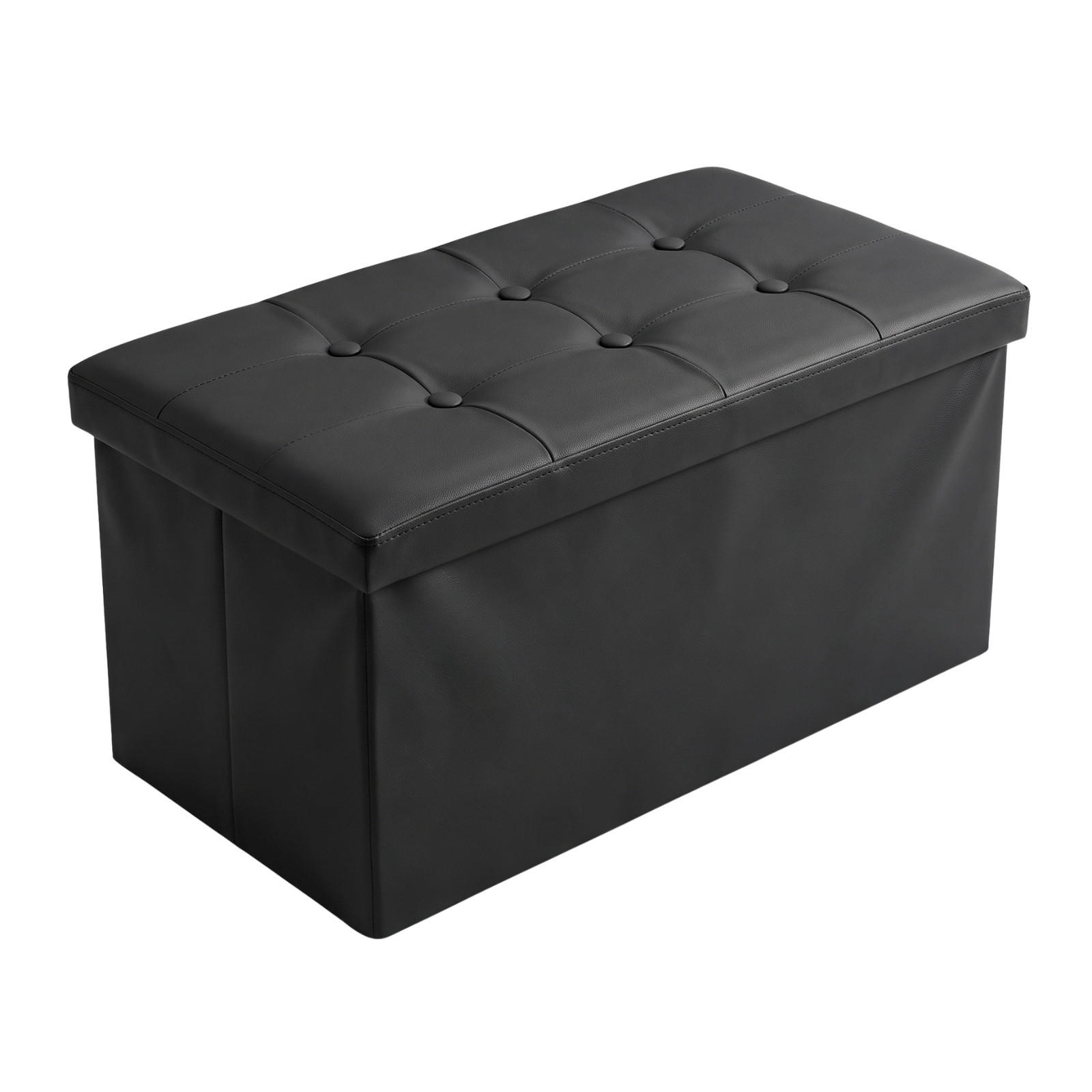 HOCKER mit Stauraum aus Kunstleder 80/40/40 cm - Schwarz, Leder (40/40/80cm) - SCENA LIVING