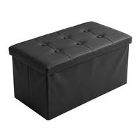 HOCKER mit Stauraum aus Kunstleder 80/40/40 cm - Schwarz, Leder (40/40/80cm) - SCENA LIVING