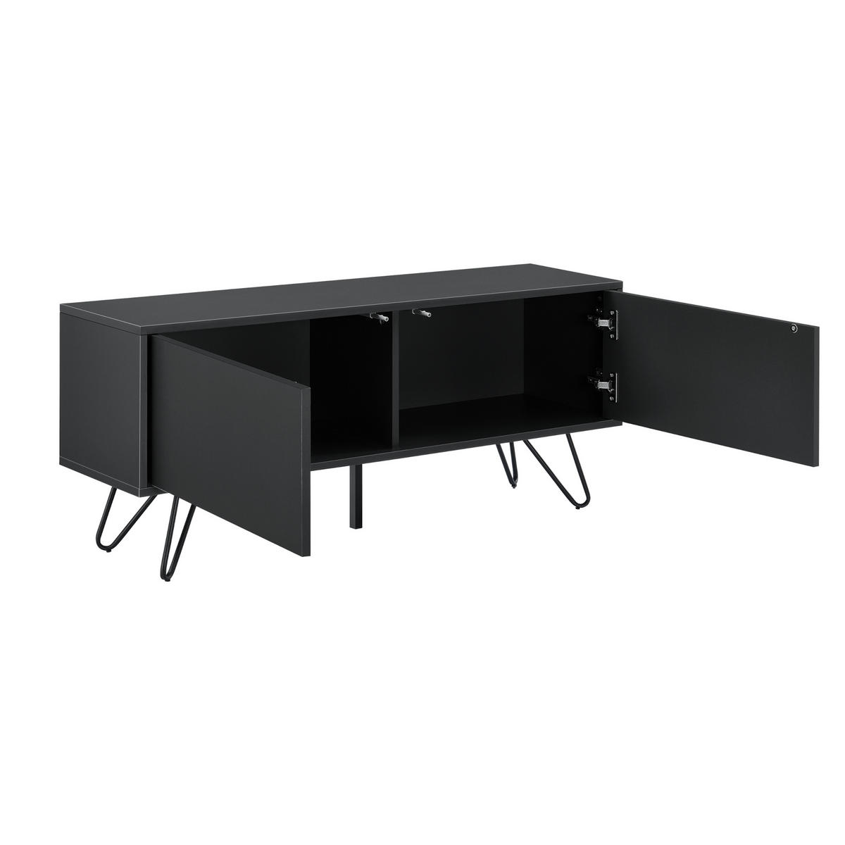 LOWBOARD Bollebygd - Schwarz, Holzwerkstoff/Metall (110/46.5/30cm) - [en.casa]