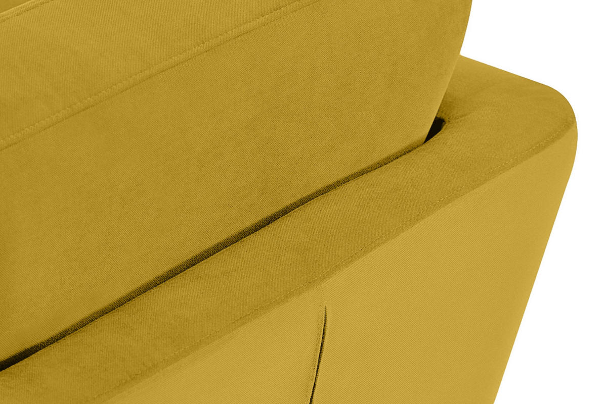 SOFA TAGIO mit Armlehnen, Gelb - Gelb/Braun, Buchenholz/Textil (153/80/84cm) - KONSIMO®