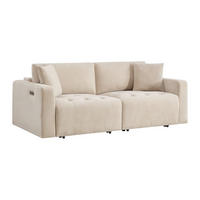 3-SITZER-SOFA mit elektrisch verstellbaren Sitzflächen in beigem Stoff - DIMARIAS - Beige, Textil (210/86/107cm) - Vente-Unique