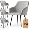 POLSTERSTUHL 4er Set, Metallbeine Grau, Schwarz 54,5/83/58 - Schwarz/Grau, Textil (55/83/58cm) - RAUMHIRSCH FURNITURE