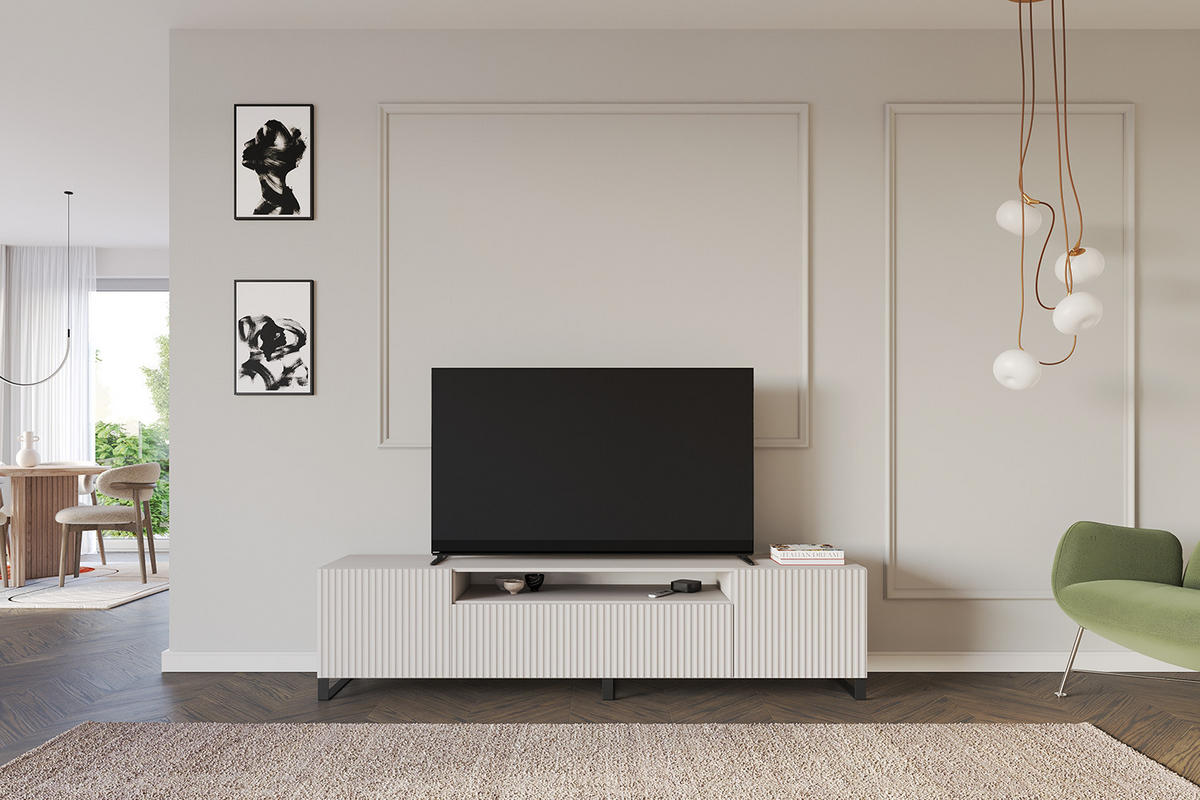 LOWBOARD NOA-2-S 200x53x41 cm - Kaschmir - Kaschmir/Schwarz, Holzwerkstoff (200/53/41cm) - ALTDECOR