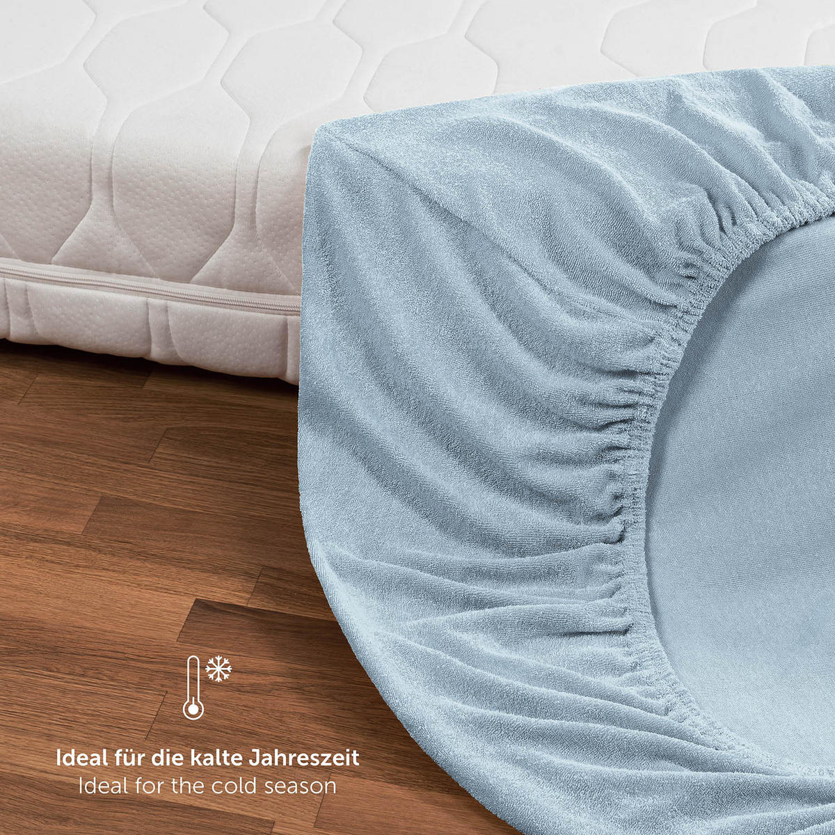 FROTÉ napínacie prestieradlo s certifikátom Oeko-TEX, 140x200x27cm, Hellblau - svetlomodrá, textil (140/200cm) - Blumtal