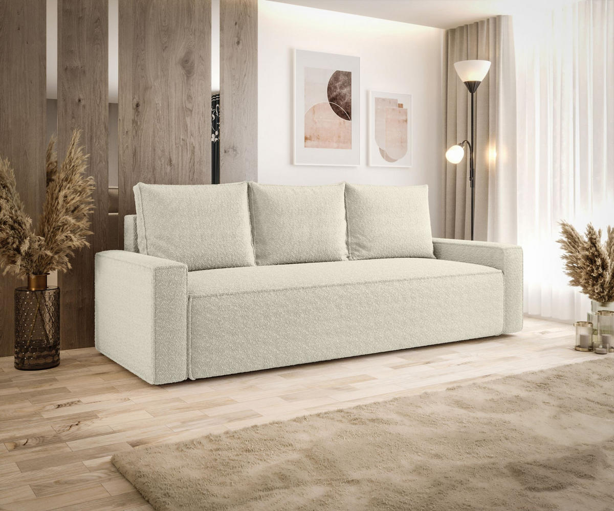 SOFA mit Schlaffunktion SAVIO Quelle 03 - Beige, Textil (232/90/90cm) - Bedante