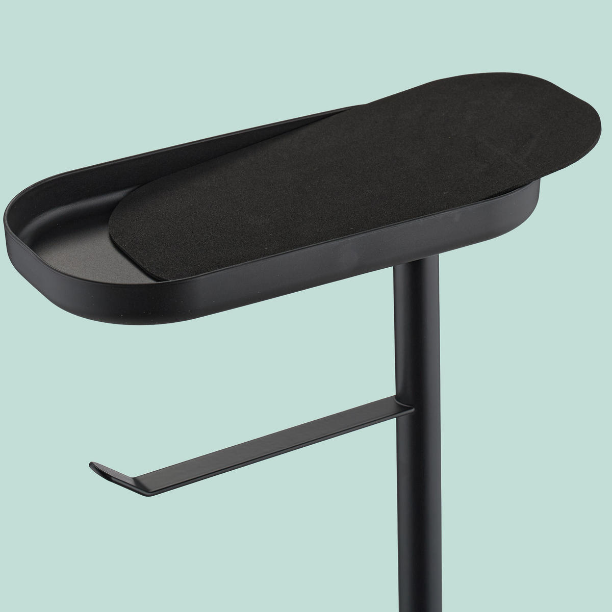 WC-GARNITUR - Schwarz, Kunststoff/Textil (26/65/17cm) - Relaxdays