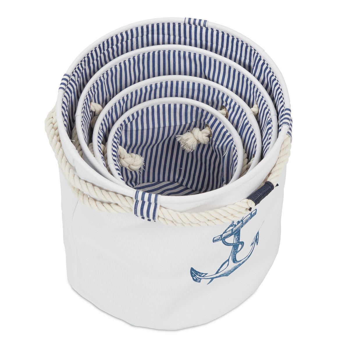 4XAUFBEWAHRUNGSKORB - Weiß, Textil/Metall (38/39/38cm) - Relaxdays