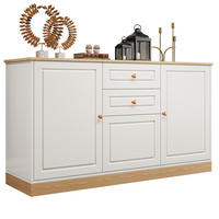 SIDEBOARD 135,5/39/76 cm mit 3 Türen, 2 Schubladen und verstellbaren Einlegeböden, Weiß und Holzfarbe - Weiß, Holzwerkstoff (135.5/76/39cm) - Redom