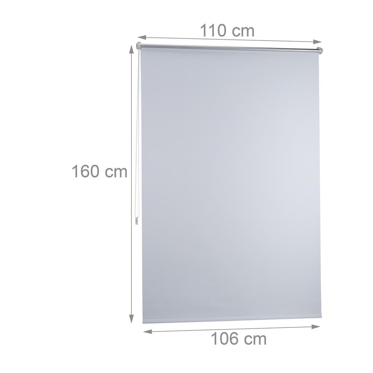 VERDUNKLUNGSROLLO - Weiß, Kunststoff/Textil (110/160/3.5cm) - Relaxdays