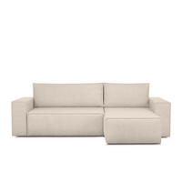 ECKSCHLAFSOFA-LINKS/RECHTS NAPI II in Pet Friendly Stoff, elfenbein - Creme/Weiß, Textil (262/148cm) - KONSIMO®