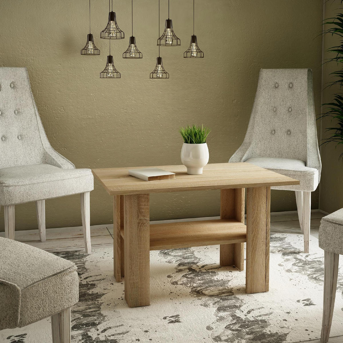 COUCHTISCH Ł1 Sonoma Eiche 87/60/55 cm - Sonoma Eiche, Holzwerkstoff (60/87/55cm) - Matkam Möbel