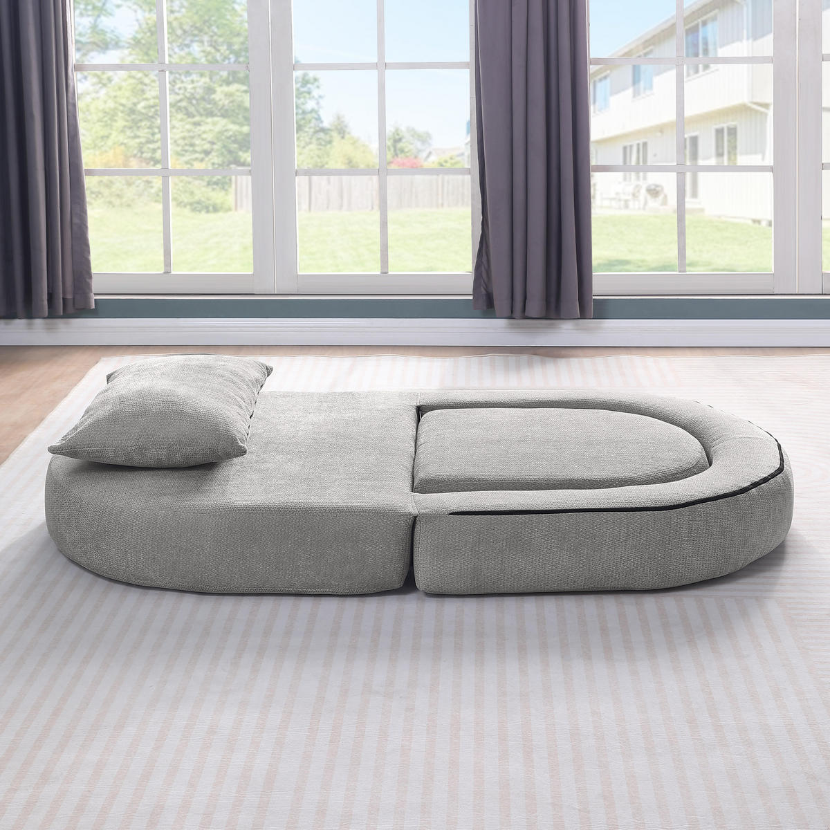 SOFA Chenille Hellgrau - Hellgrau, Textil (101/41/179cm) - WISHDOR