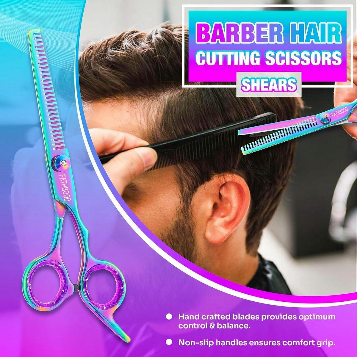 FRISEURSCHERE Set 14-teilig 6,7 Zoll Profi Haarschere Set 440C Edelstahl - Multicolor, Metall (2.3/1/17cm)