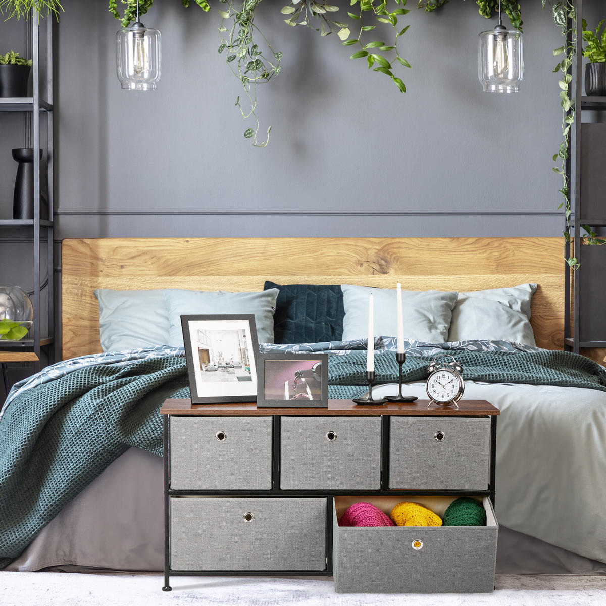 KOMMODE - Multicolor, Holzwerkstoff/Textil (100/54.5/30cm) - Relaxdays