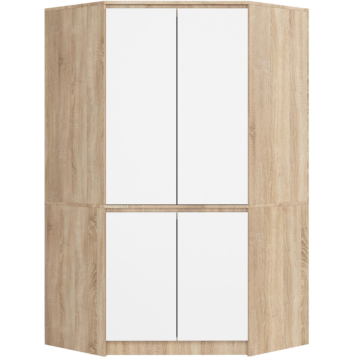 KLEIDERSCHRANK Sonoma Eiche, Weiß 100x50x180 cm - Weiß/Sonoma Eiche, Holzwerkstoff (100/180/50cm) - Akord