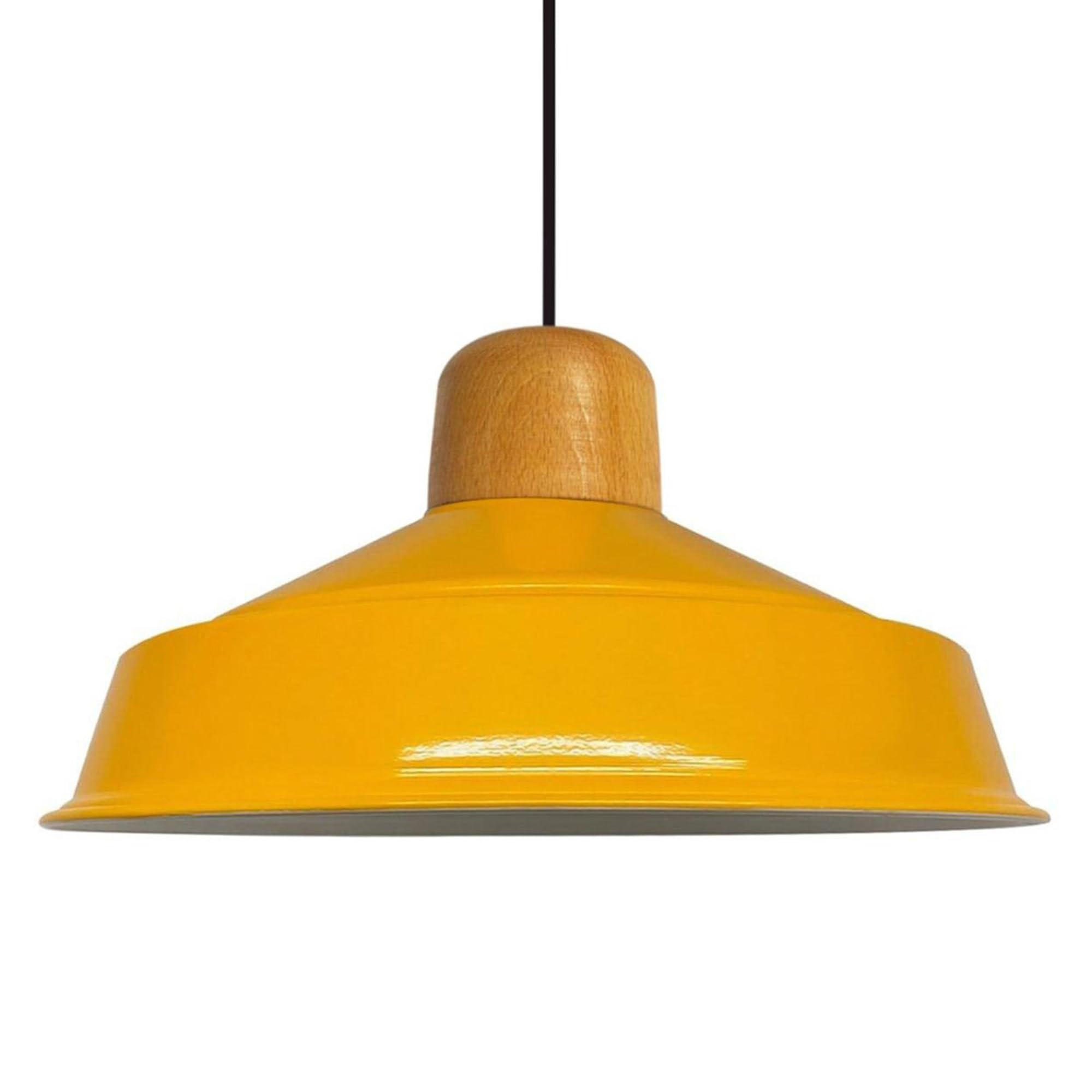 PENDELLEUCHTE Asletl 40/20 cm - Gelb, Holz/Metall (20/40/21cm) - Bamyum