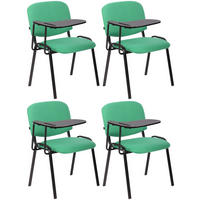 BESUCHERSTUHL 4er Set Stoff grün - Schwarz/Grün, Textil/Metall (53/81/71cm) - CLP