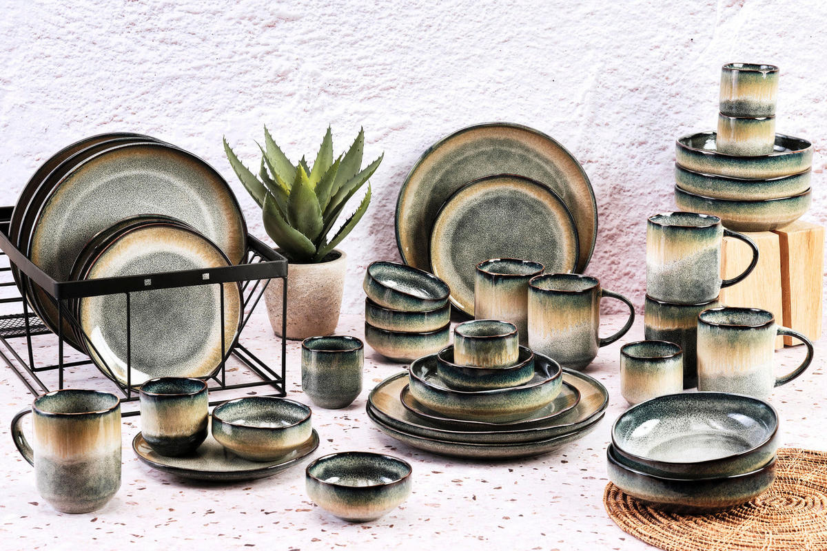 KOMPLETTSERVICE Genesis - 36er-Set - Erde - Grau, Keramik (1/1/1cm) - Björn