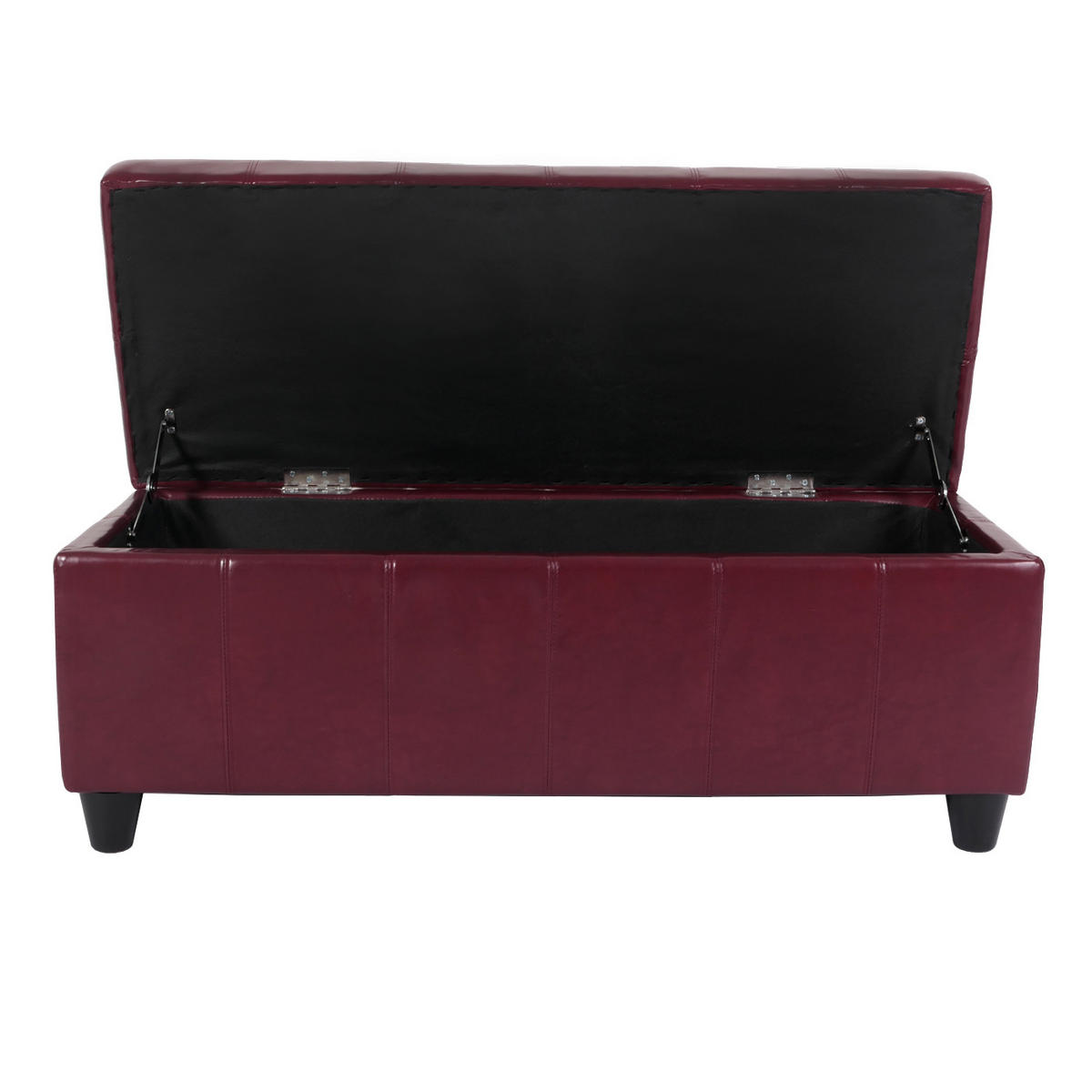 AUFBEWAHRUNGS-TRUHE Sitzbank Lars 45x112x45cm Rot Leder + Kunstleder - Rot, Kunststoff (112/45/45cm) - BERLINLODGE