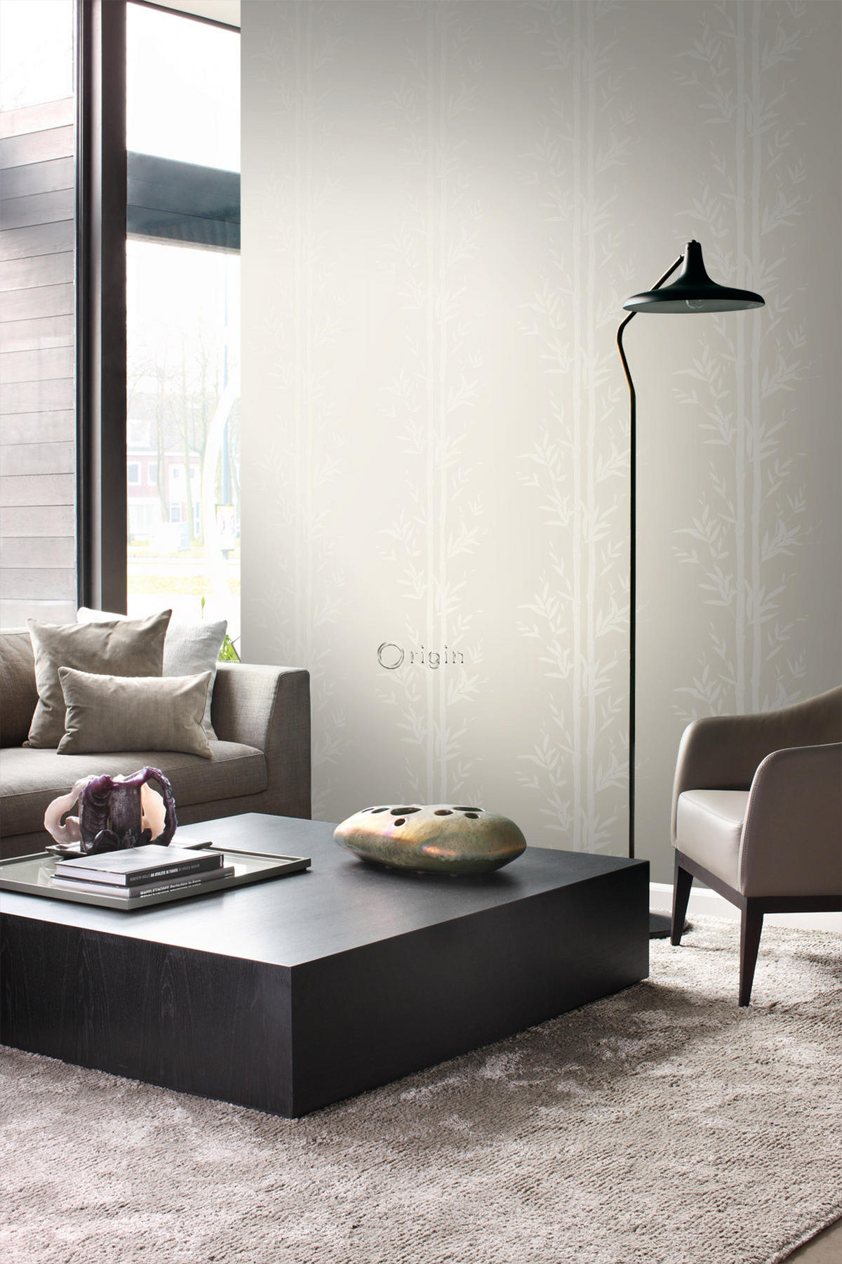 TAPETE Bambusmuster 53 cm x 10.05 m - Weiß, Papier (53/1000cm) - Origin Wallcoverings