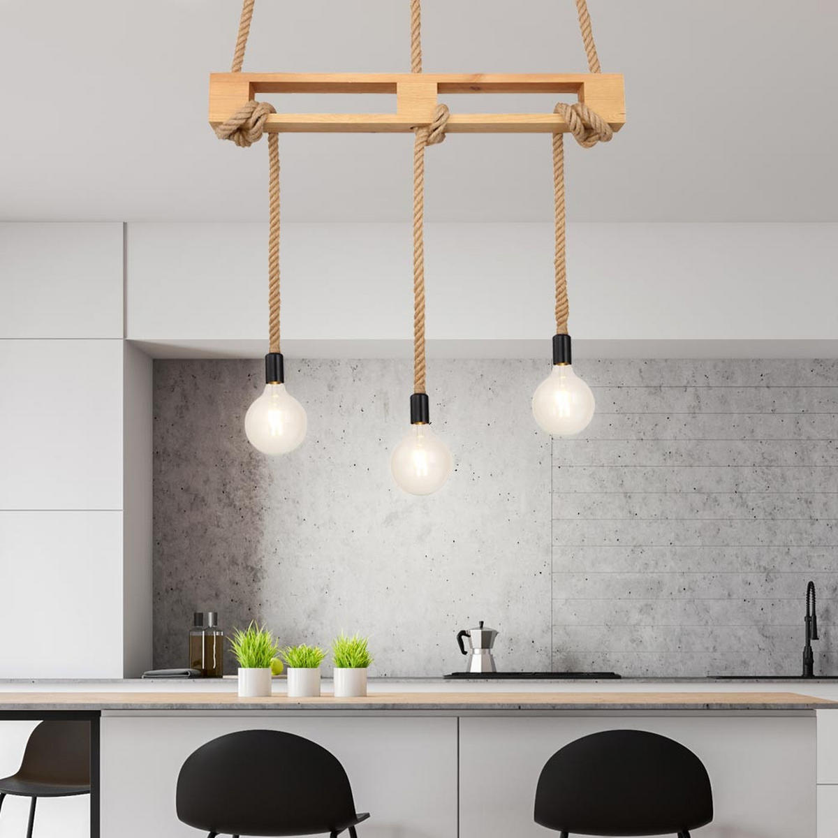 LED HÄNGELEUCHTE Holz Orange - Orange, Glas (83/10/120cm) - Globo Lighting