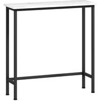 KONSOLENTISCH aus Holz und Metall 75x24x76 cm Schwarz mit Marmoroptik und Kippschutz - Schwarz, Holz (75/24/76cm) - IVMEU