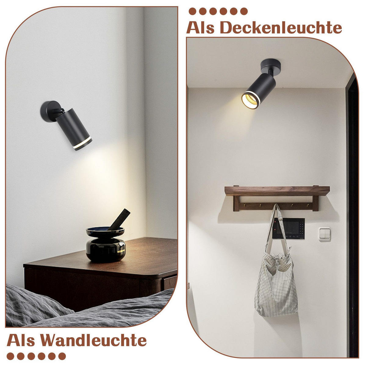 STRAHLER Salzuflen 1-flammig 6/6/17 cm - Schwarz, Metall (6/6/17cm) - Nettlife