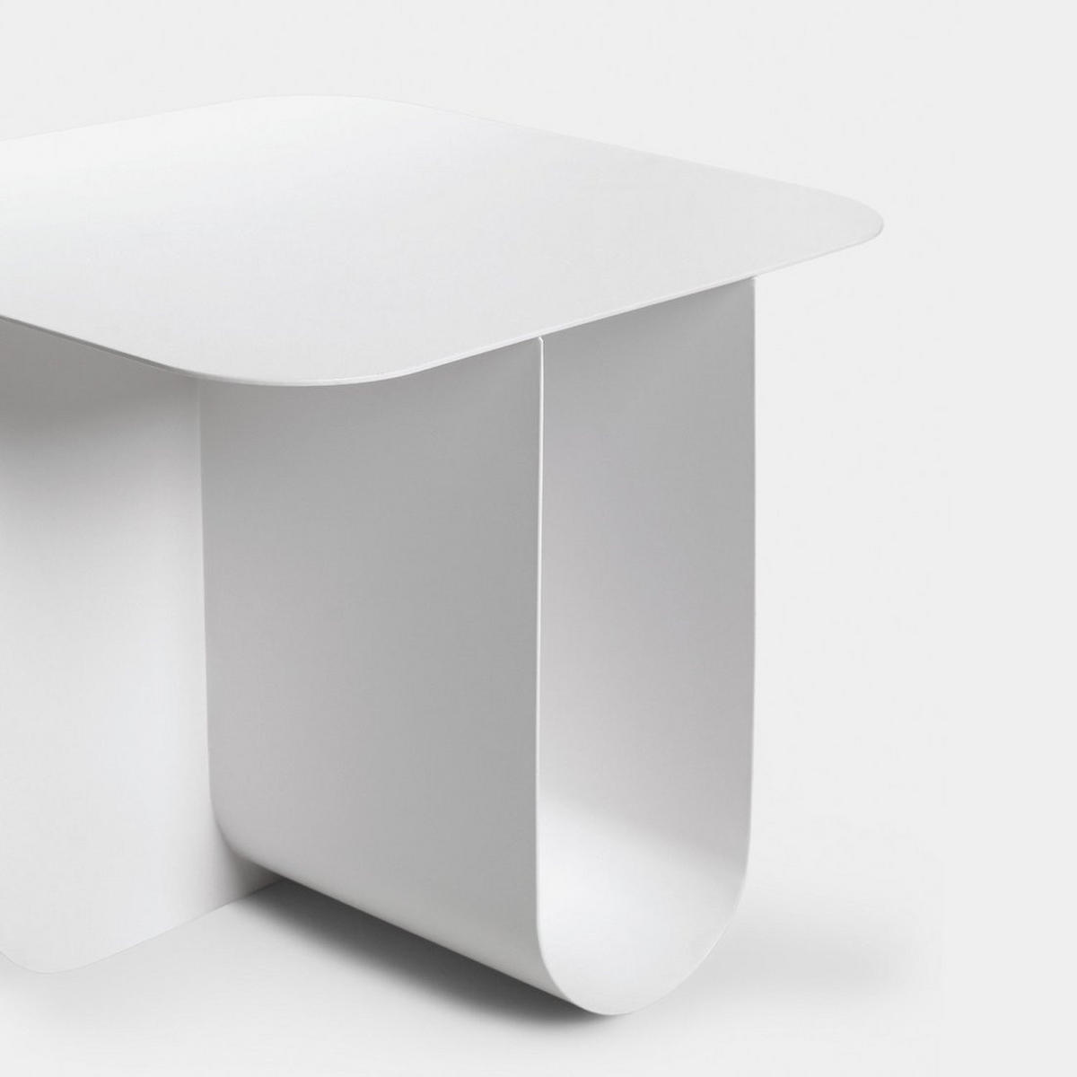 BEISTELLTISCH Bend Weiß 45 cm x 40 cm - Weiß, Metall (45/40/40cm) - Klast Home