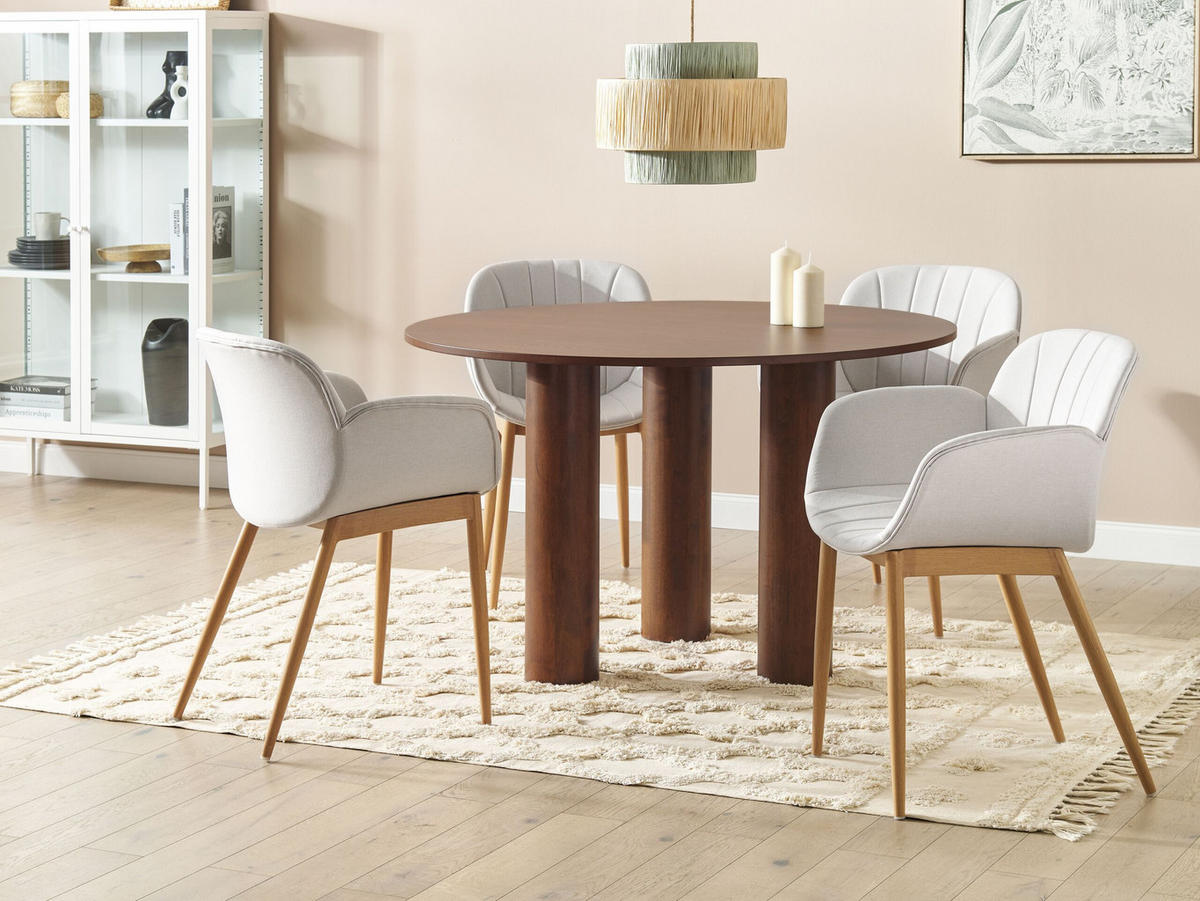 ESSZIMMERSTUHL 2er-Set Polyester Grau Alice - Grau, Textil/Metall (45/83/52cm) - Beliani