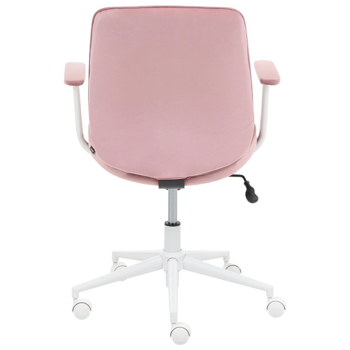 BÜROSTUHL Samtstoff Rosa Carlton - Pink/Weiß, Textil/Metall (60/87/60cm) - Beliani