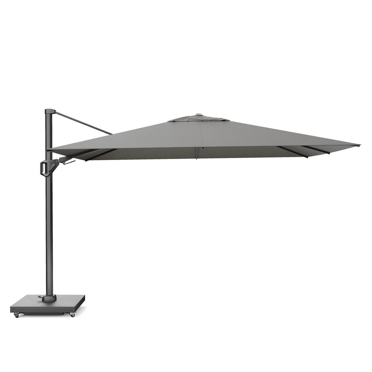 AMPELSCHIRM rechteckig 2.6 x 3.5 m Challenger T² Premium 360° kippbar - Grau, Metall (350/260cm) - Platinum